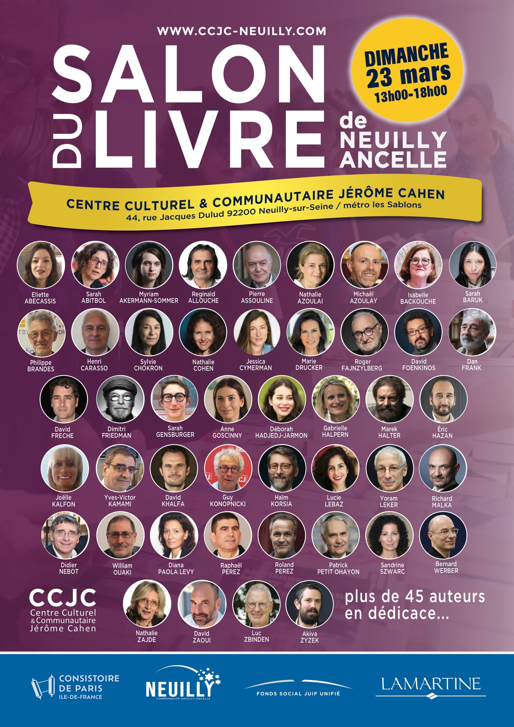 Affiche des auteurs du Salon du livre 2025